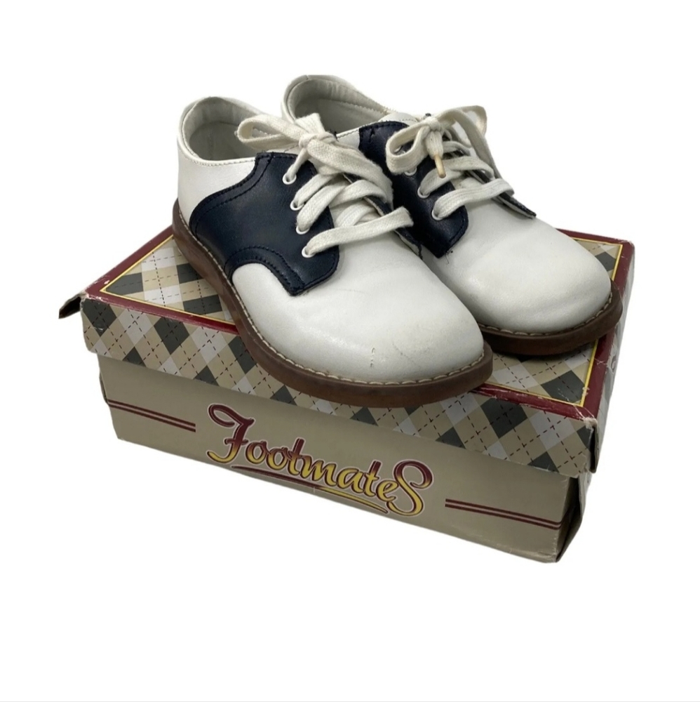 Footmates CHEER Saddle Oxford Shoes White Navy